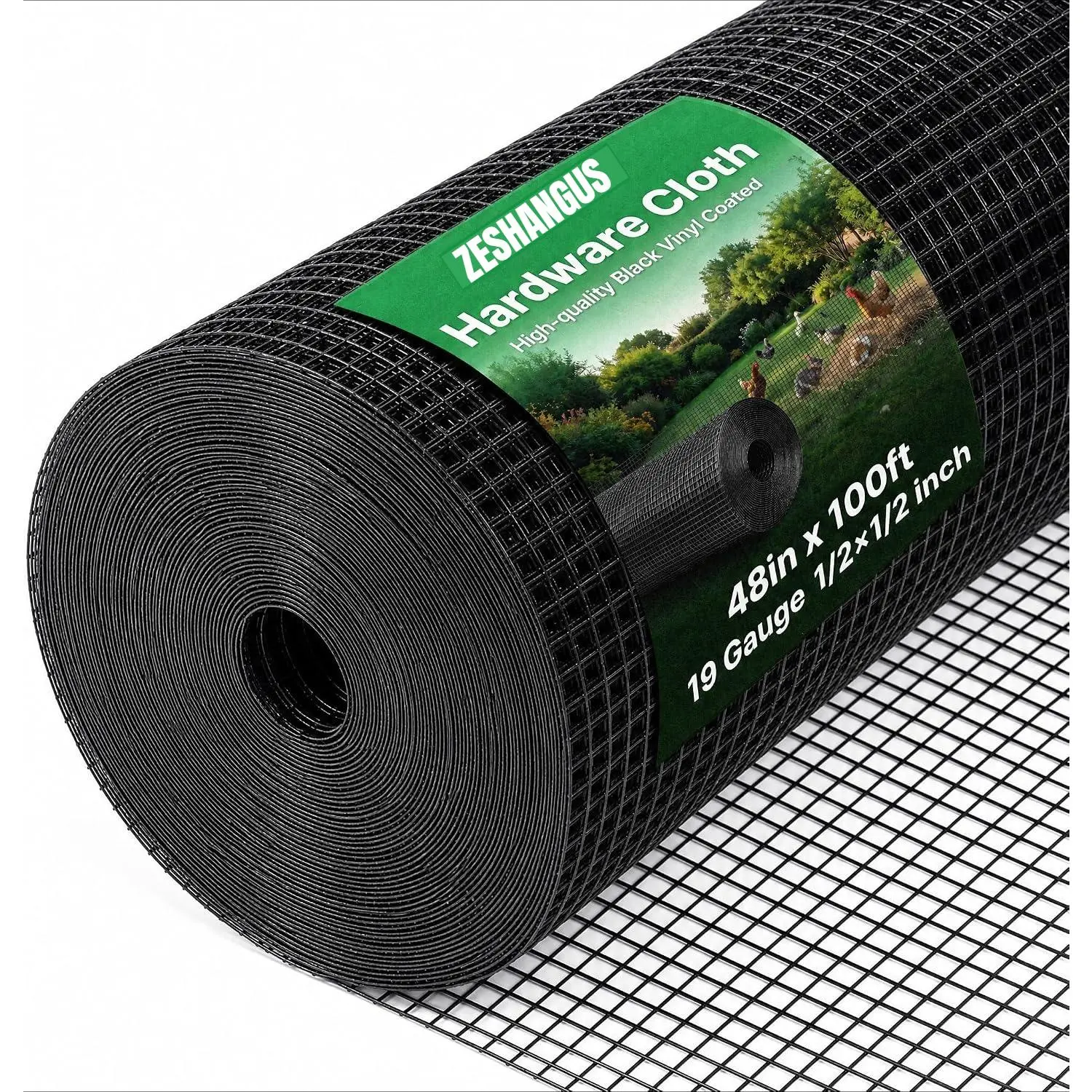 48in x 100ft Hardware Cloth,  1/2inch Galvanized Wire Mesh Roll, 19 Gauge Chicken Wire Fencing Roll, Vinyl Coating Metal Wire Mesh for Chicken Coop Barrier, Rabbit Snake Fences, Poultry  Enclosures