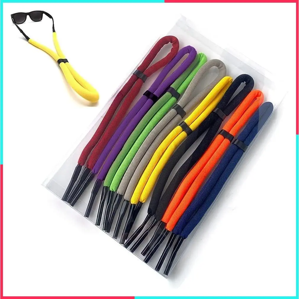 Floating Sunglass Straps 8 Pack, Glasses Float Safety Retainer Rope for Outdoor Water Sports, Surfing, Sailing & Swimming