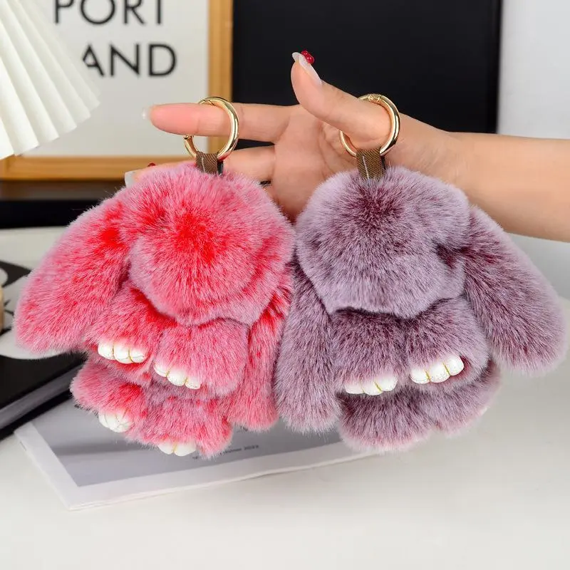 BIGWIG Plush Keychain Lulu Bunny - Soft Fluffy Anxiety-Relieving Toy with Drooping Ears for Backpacks Wallets Keys - Durable Colorfast Design - Perfect Gift for Bunny Lovers
