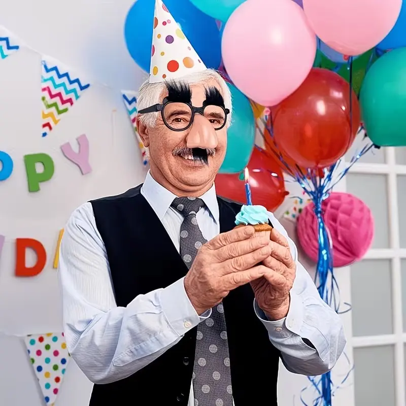 Funny Clown Glasses with Big Nose and Mustache, Unique Nose Accessory, Perfect for Parties, Cosplay, Themed Events, Plastic Frame