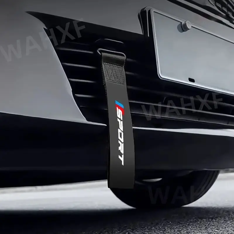 Sporty sedan bumper trim tow rope, universal car racing personalized ribbons, suitable for most vehicle models, made of polyester fiber, stylish Automotive Vehicle Accessory, automotive accessories, exterior vehicle decorations.