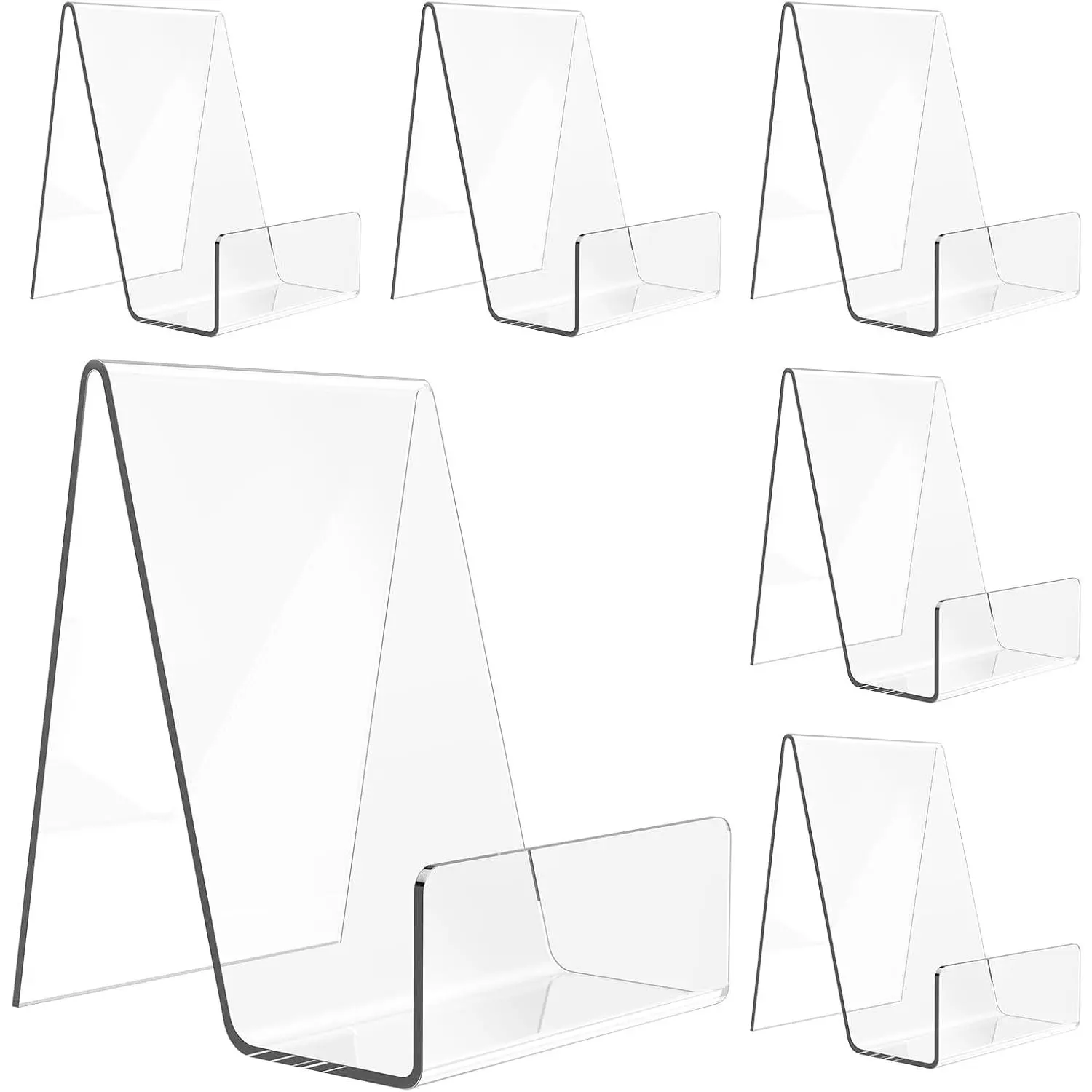 6 Pack Acrylic Book Stand, Easel Stand for Display, Book Display Holder