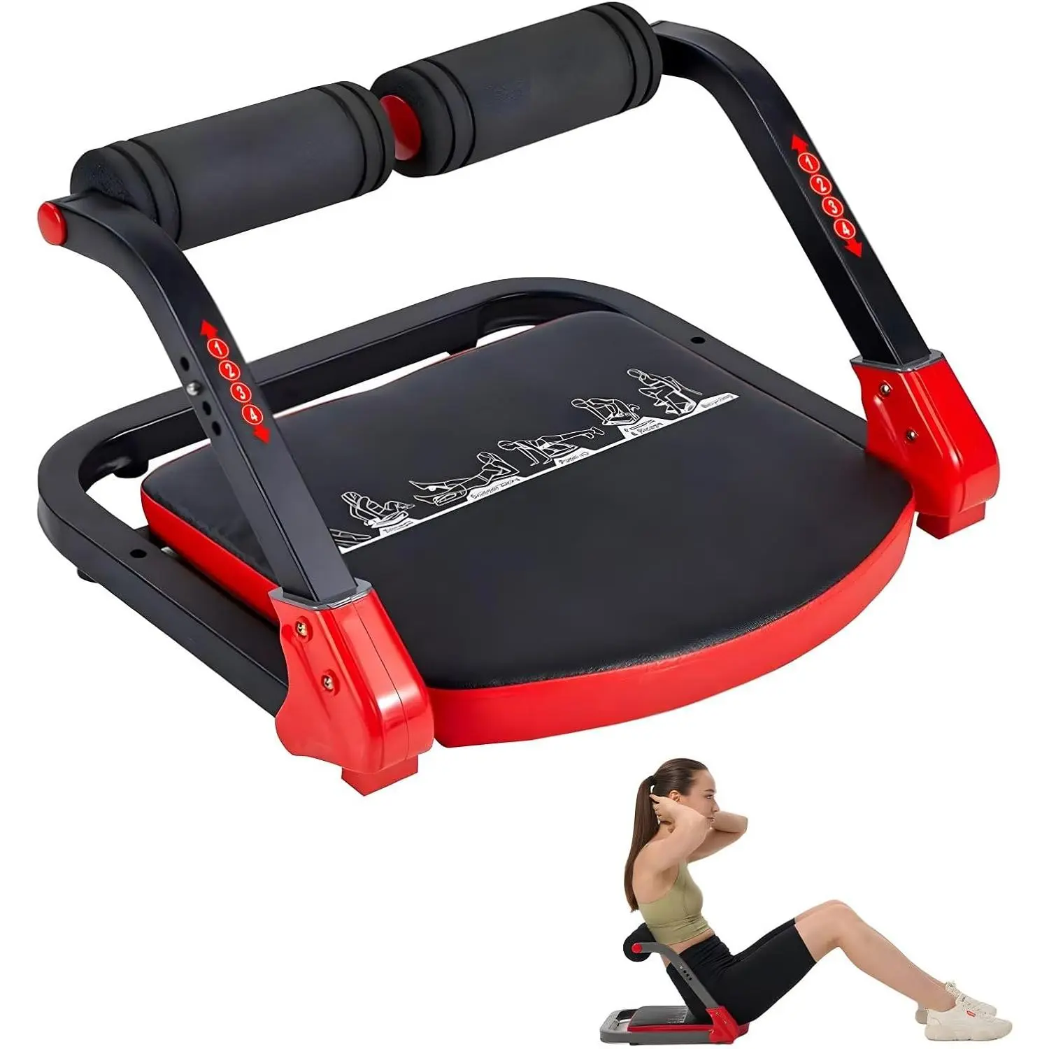 Ab Machine, Sit Up Exercise Equipment, Ab Workout Equipment with 3 Adjustable Resistance, Ab Trainer  Stomach Workout with 330 LBS Weight Capacity, Foldable Ab Crunch Machine  Home Gym
