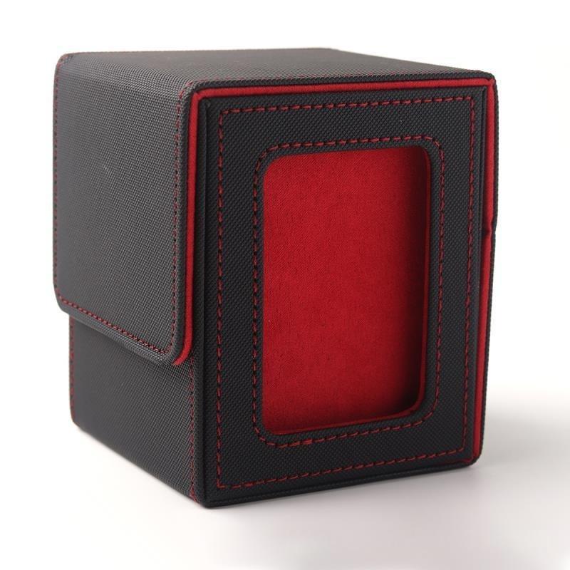 Windowed card box - PU leather vertical insert game card box - Pokémon game card storage box - Pokémon card storage box