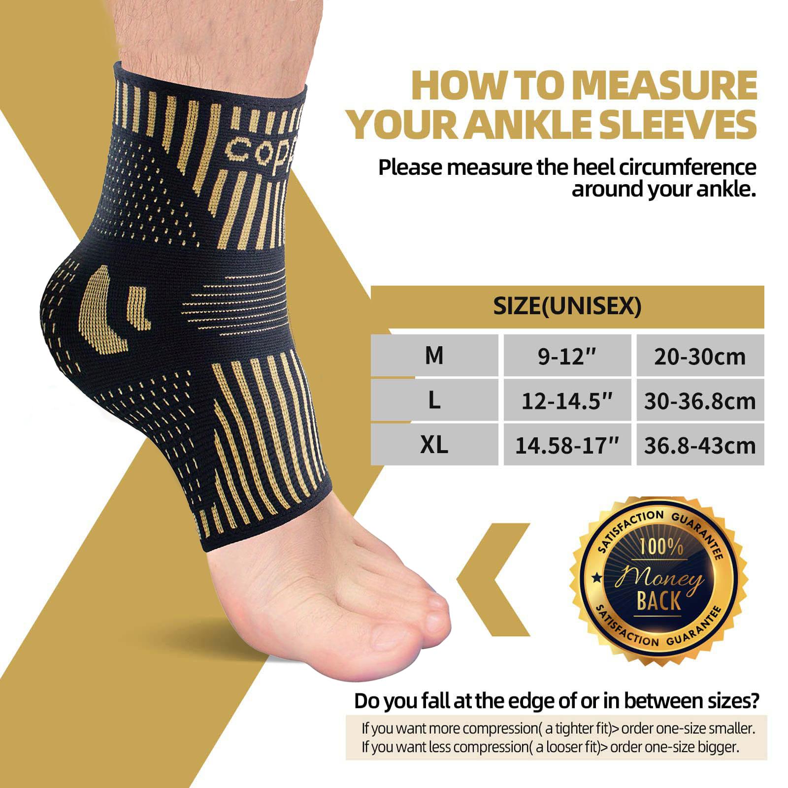 ARITAUM Copper Ankle Brace for Women & Men, Compression Ankle Support for Sprain & Strain, Achilles Tendonitis, Plantar Fasciitis & Recovery, Ankle Sleeve for Basketball, Football, Daily Use Healthcare Tool ankle sleeve sport protective gear kneecap band