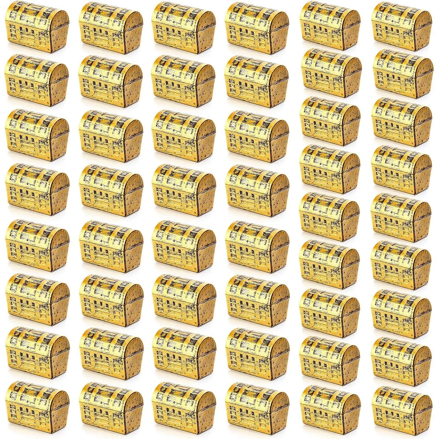 50 Pieces Mini Pirate Treasure Chest Box Plastic Chests Vintage Pirate Jewelry Storage Box for Play Halloween Christmas Party Favors Prizes