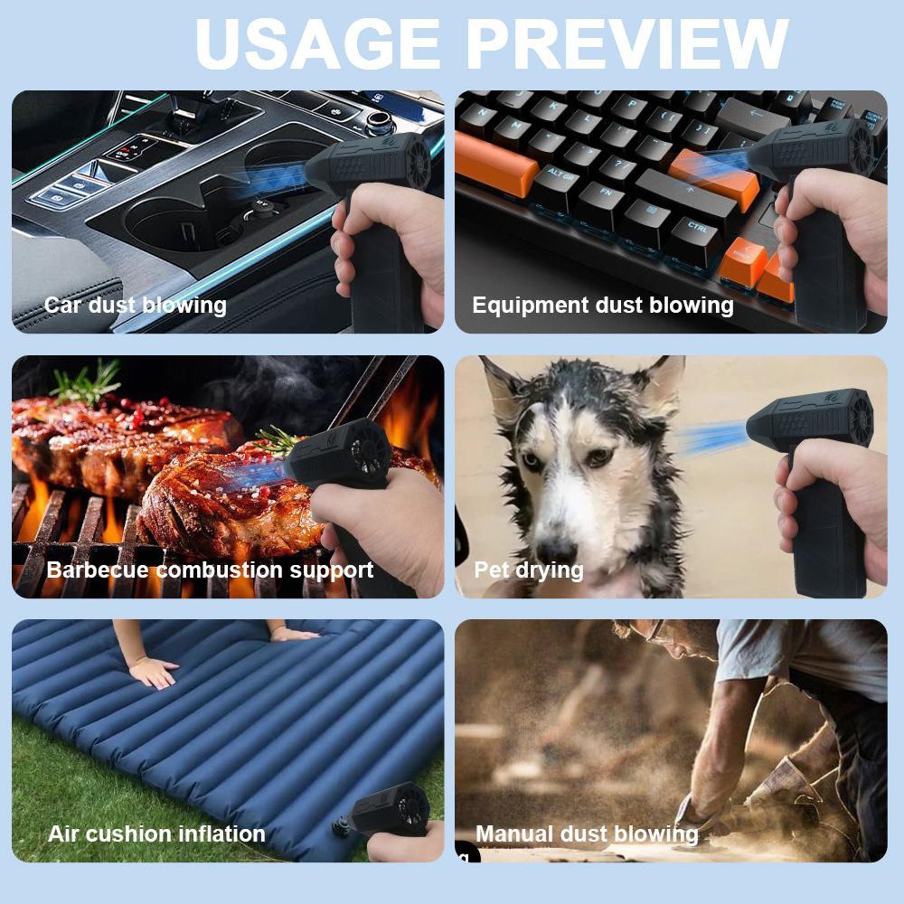 High Power Compressed Air Duster, 130000 RPM Electric Air Blower with Light, Durable Rechargeable 3 Gear Adjustable Cordless Jet Dry Blower for Car Home Keyboard Deep Cleaning, Car Electrical Appliances