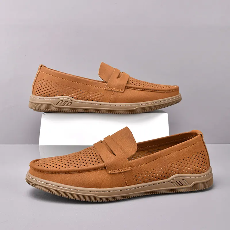 Bdhjydb Men's Classic Loafers, Polyurethane Lace-up Dress Shoes, Lightweight All-Season Driving Footwear with Comfortable Rubber Sole, Driving Shoes, All Seasons, Unisex Wear