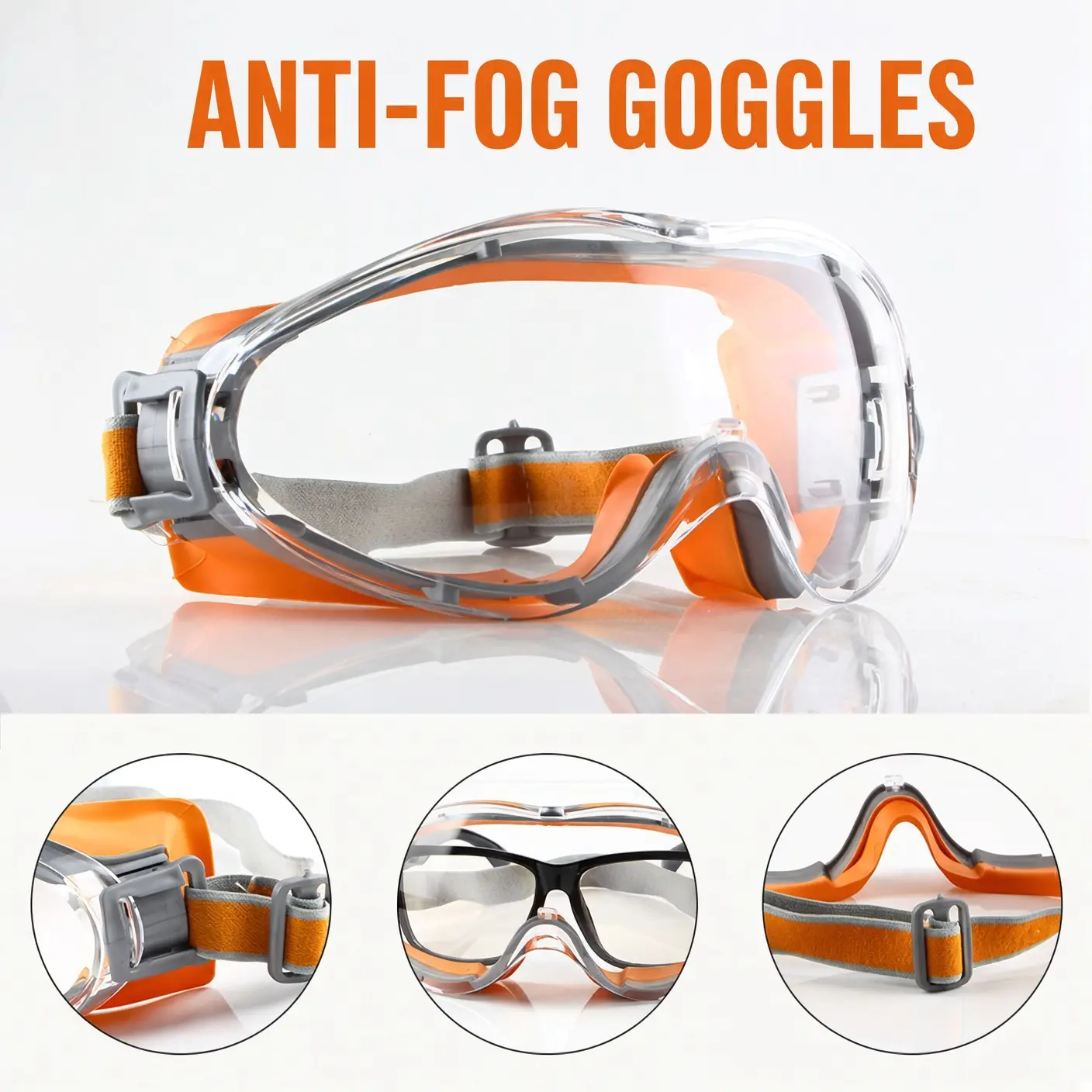 Anti-Fog Lens Safety Goggles - Silicone Eye Protection Glasses, Splash Resistant, Windproof for Work, Industrial Use by Laborers (Tools & Hardware, Soldering/Welding Accessories)