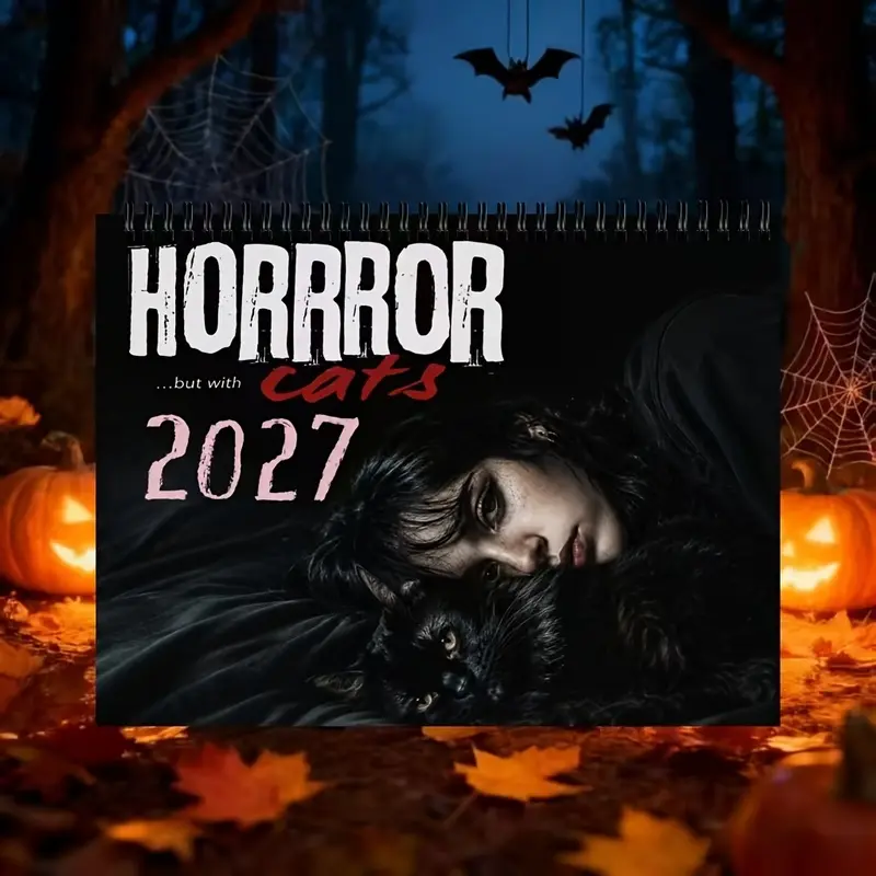 2027 Gothic Style Calendar, Strange Little Cat Design - Nightmare Before Christmas Ornament - Nightmare Before Christmas Halloween Decoration - Advent Calendar - Christmas Countdown Calendar