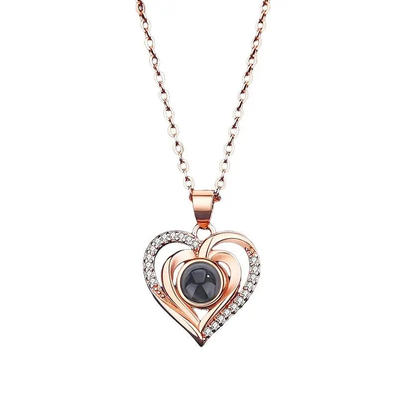Heart Projection Photo Necklace Projection Jewelry for Women Personalized Memorial Picture Gift Best Friend Birthday Gift for Her