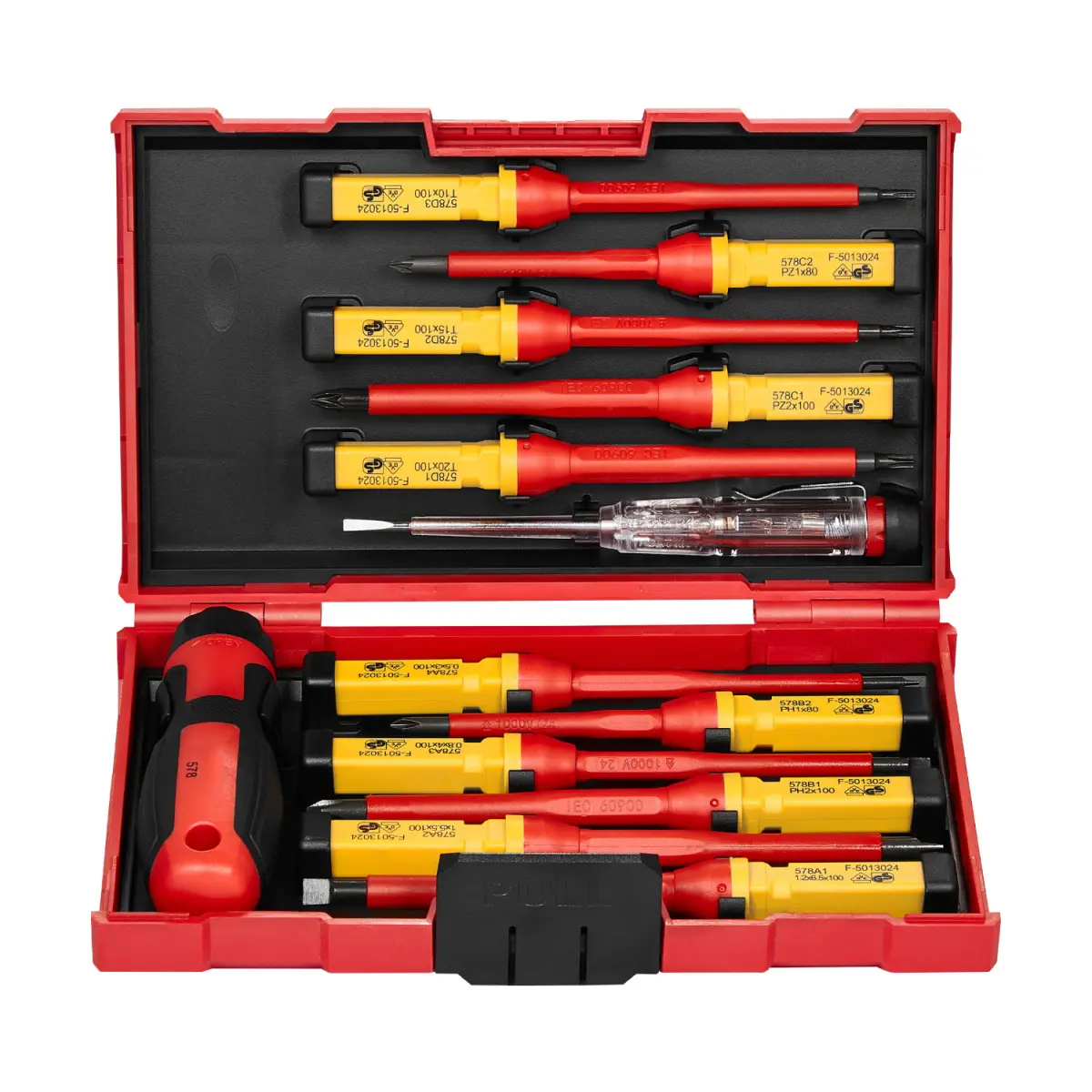 13-Piece Insulated Screwdriver Set, 1000V Professional Electrician Tool Set with Magnetic Phillips Slotted Pozi Torx Tips