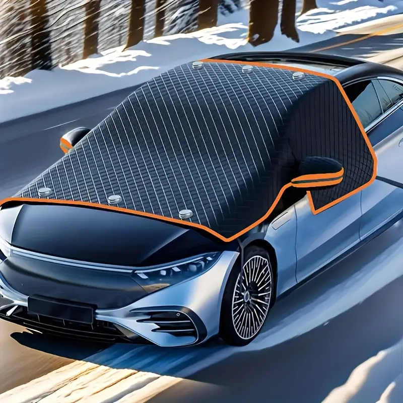 Magnetic Car Windshield Cover | Magnet + Strap Design, Made of Oxford Fabric, Provides Frost Protection, UV and Sun Protection, Suitable for Most Vehicles