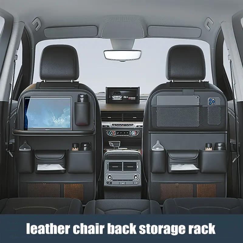 Car Seat Back Storage Table Foldable with Tablet Storage Mesh Pocket Multifunctional Organizer for Long Trips and Travel