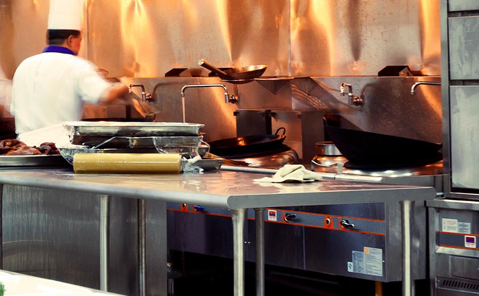 ROVSUN 24/30/36/48'' x 24''Stainless Steel Table for Prep & Work,Commercial Worktables & Workstations, NSF Heavy Duty Metal Table with Adjustable UnderShelf for Kitchen, Restaurant,Home,Hotel,Outdoor SpringStatements