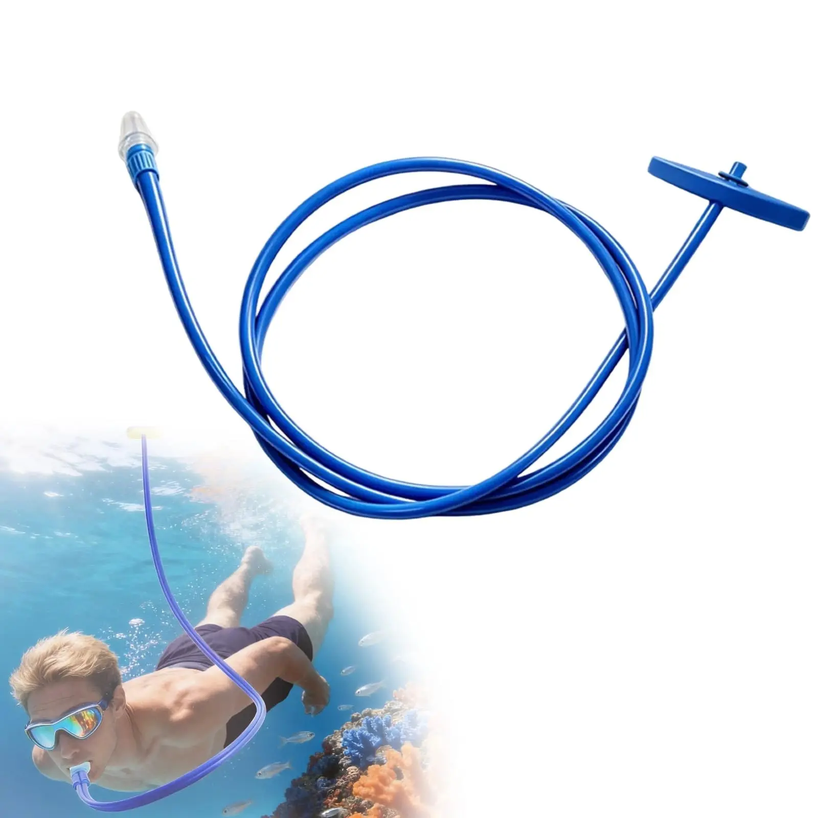 Swimming Snorkel, Snorkeling Gear, Underwater Breathing Tube with Float Head, Long Swim Breathing Pipe for Adult Water Sports, Diving and Outdoor Use