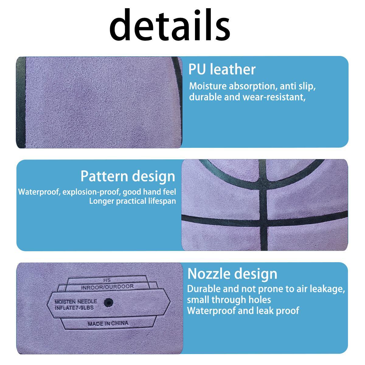 Size 7 PU Basketball, Wear-resistant & High Elasticity Basketball, Basketball for Adults, Youth, School Students Competition Training