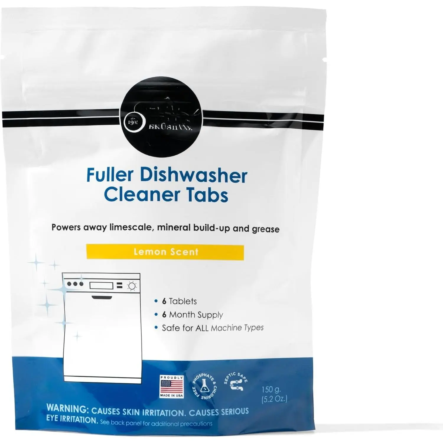 Dishwasher Cleaner Tabs –  Scent –  Limescale,  & Odors – Septic Safe, Compatible with  Dishwasher Types – (Pack of 1)