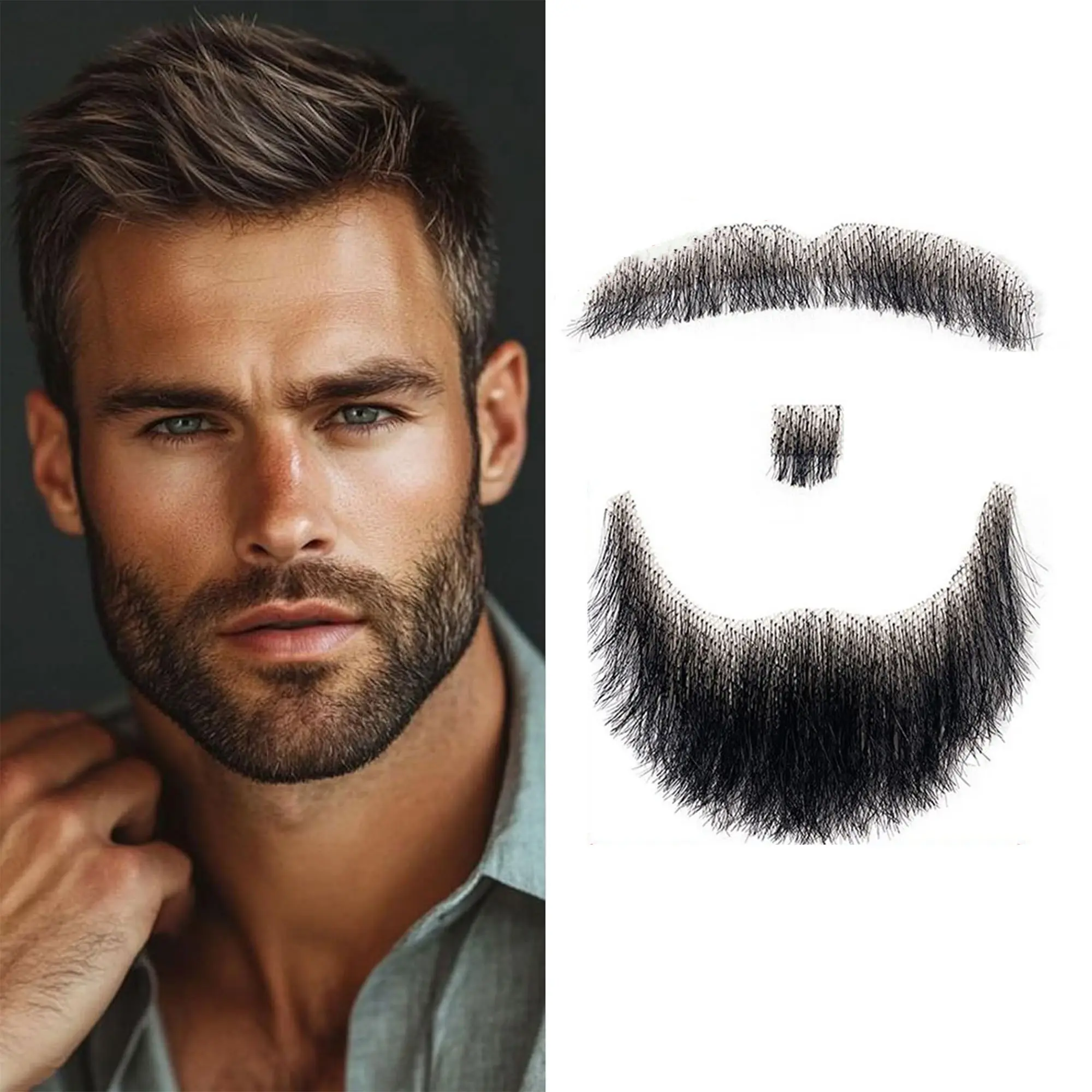 Handmade Braided Fake Mustache, Perfect for Halloween Christmas Parties, Face Decoration Party Props, Cosplay, Anime, Costume Accessories