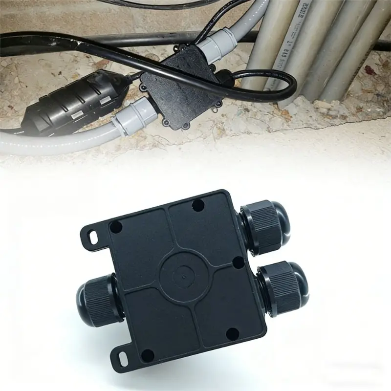 3 way plug external wiring box, wiring box electrical cabinet, distribution box. Suitable for street lamps, fountains, underground lights, landscape lighting. Installation is flexible.