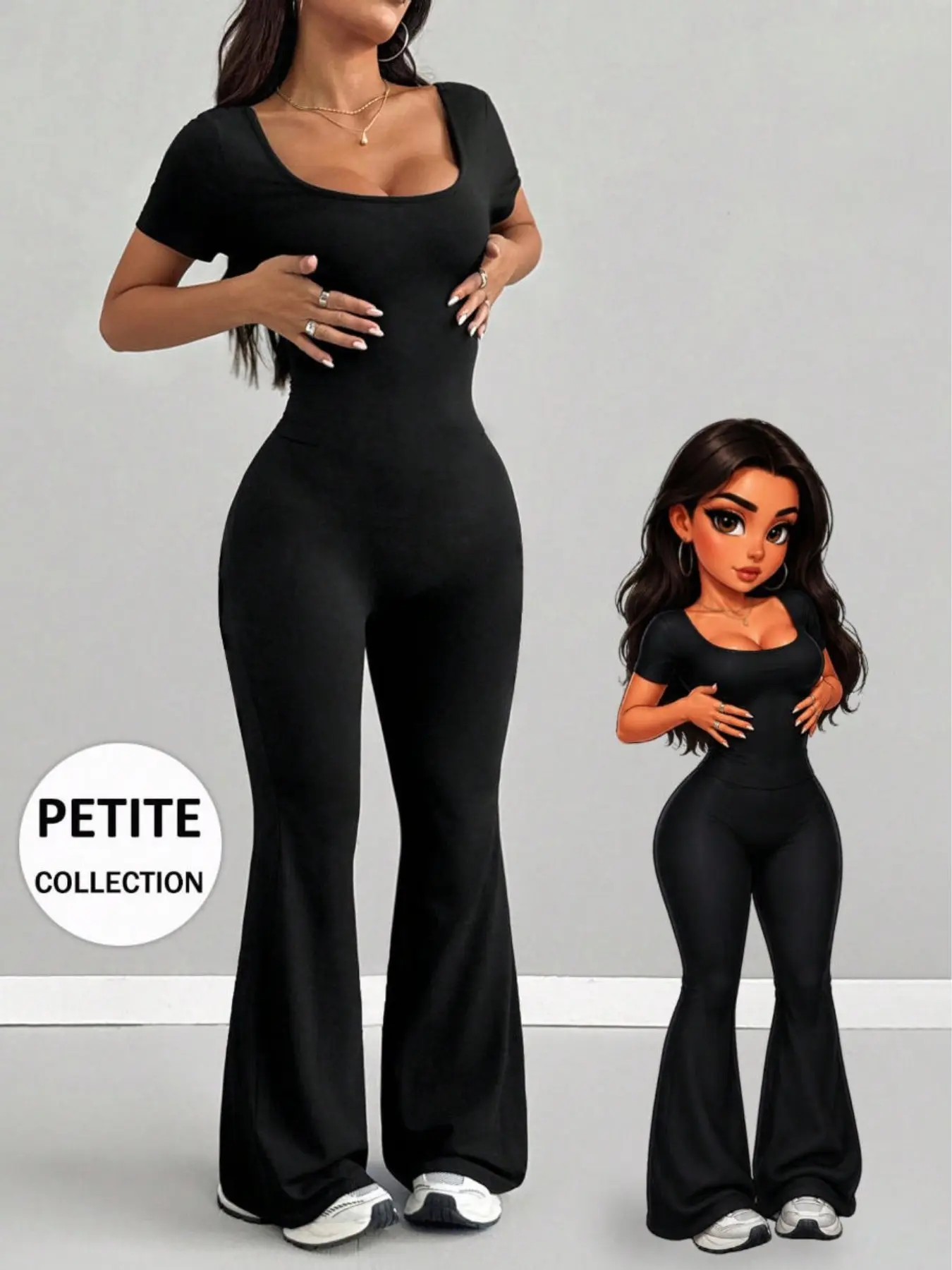 Y2K Slim-Fit Bodycon Jumpsuit, U-Neck Elastic Knitted Jumpsuit, Short Sleeve Summer Fall, Casual Outdoor Beach Party Graduation Festival Wear