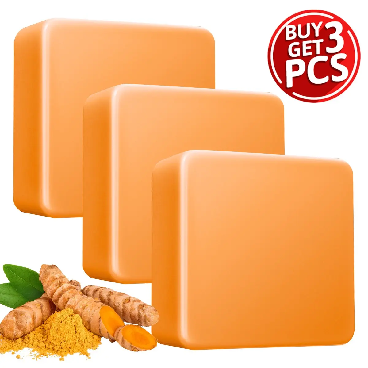 1/2/3 Pieces Turmeric Soap, Natural Cleansing Bar, Body Soap & Facial Soap, Skin Smoothing, Deep Clean Pores, Moisturizing Formula, For Face And Body Daily Use, Body Care