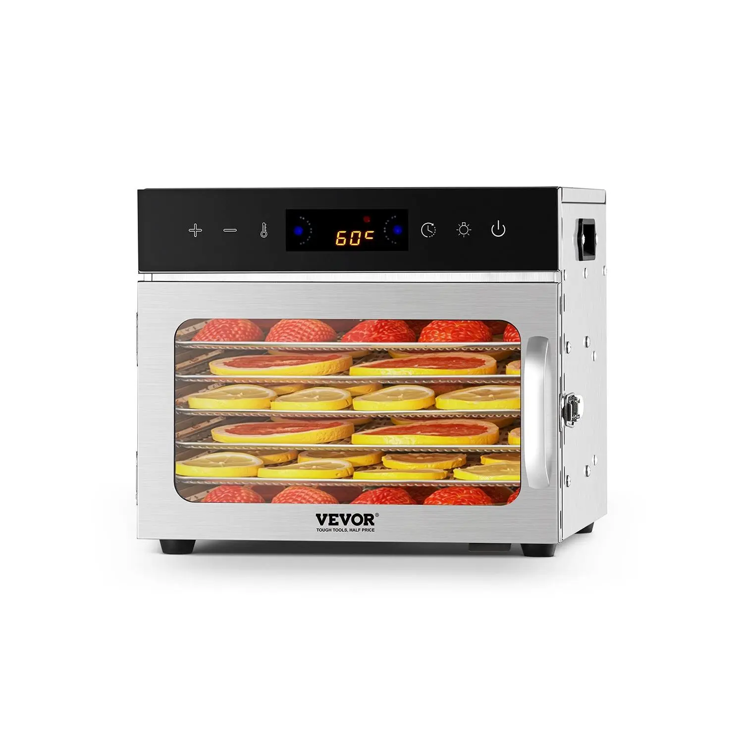VEVOR 400W Rectangular Stainless Steel Freeze Dryer, 6 Trays Electric Food Drying Machine with Adjustable Temp & 24-Hour Timer for Jerky, Fruit | DealsForYouDays, 400W Power
