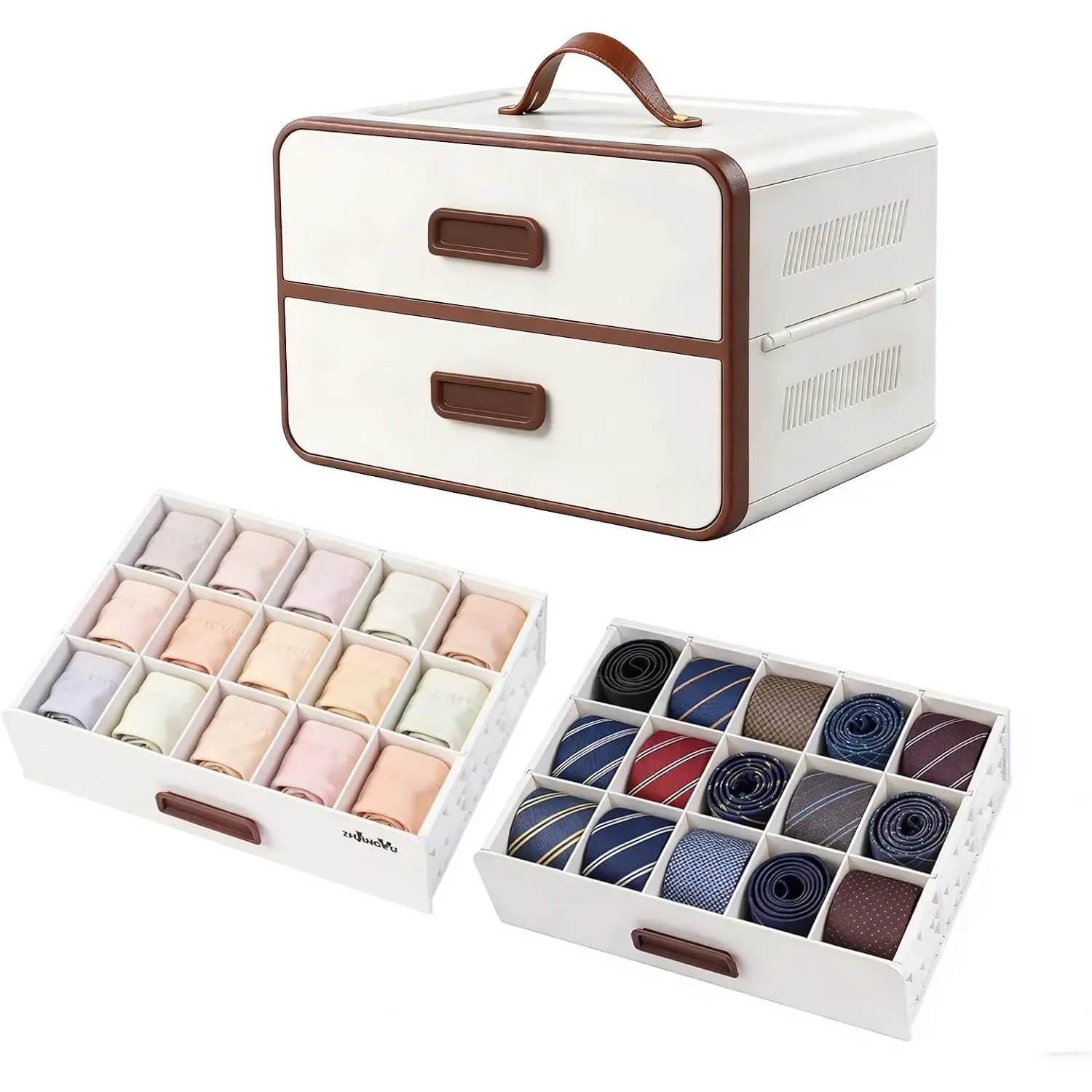 Foldable Plastic Storage Drawers,Storage Box,DIY Stackable Closet Organizer | with Pull-Out Drawers, Collapsible Storage Bin Container for Clothes, Toys, Books, , Office, Bedroom,Stock Bra