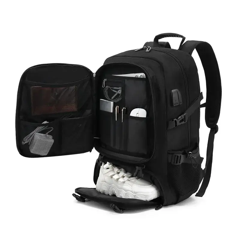 50L Large Capacity Travel Backpack, Men's Independent Shoe Compartment, Business Bag, Gym Backpack With Shoe Compartment, Outdoor Sports, Waterproof, Storage Backpack, Durable Backpack