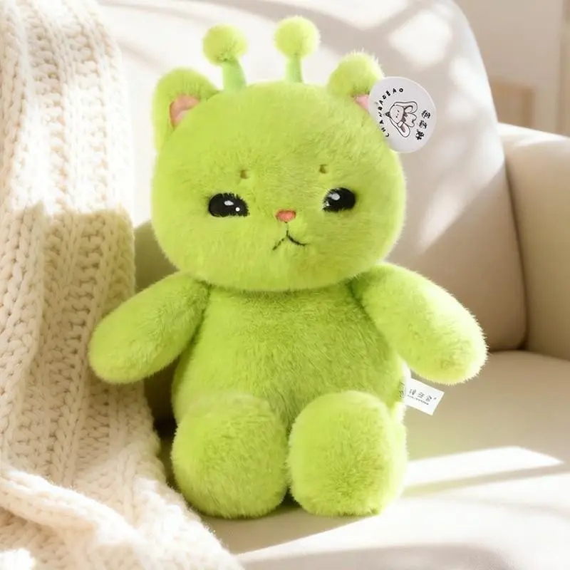 Cute Alien Cat Plush Toy, Soft Three-Color Cat Stuffed Animal, Perfect Gift for Kids and Adults, Collectible Plush Doll