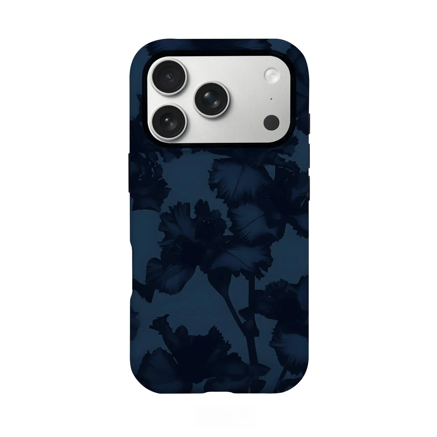 1pc Dark Blue Background & Iris Flower Pattern Design, Phone 17 Pro Max Phone Case, Compatible With Phone 16 Pro Max, 15 Pro Max, 14 Pro Max, Korean-Style High-End Fashion & Fun Phone Case, Compatible With 11/12/13/14/15/16 Pro Max Plus
