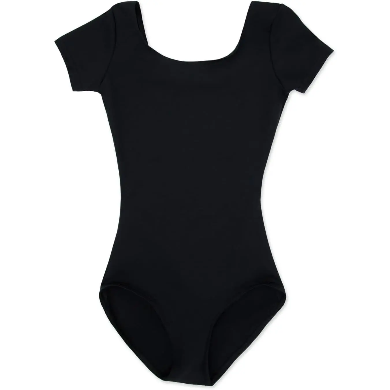 Women's Basic Team Dance Leotard with Bra Support, Self-Fabric Construction, for Ballet & Leg Movement Comfort, Athletic, Scoop Neck, Double Stitched Seams, Ballet Leg Line, Scoop Neck Top, Ballet Gym