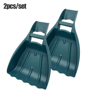 2pcs Large Handheld Rake And for Leaf Scoops - Sturdy Plastic, Durable Gardening Tools - Great for Leaf Collection, Yard Waste, Manual Weeding - Comfortable Grip, No Power Required, Easy to Operate