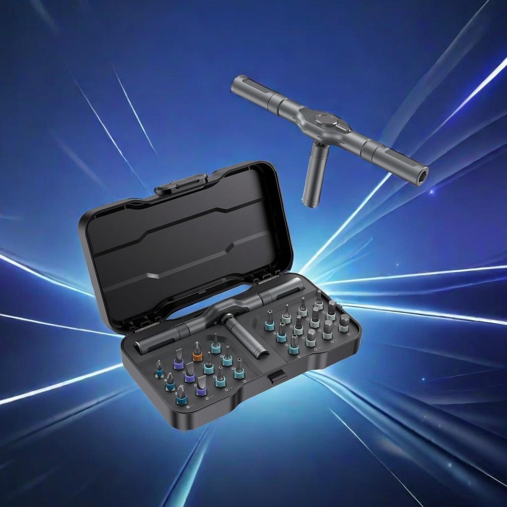 Magnetic Screwdriver Set, Multifunctional Screwdriver Drill Bit Set, Replaceable Screwdriver Bits, Household Repair Tool Kit with Detachable T-shaped Ratchet Handle, Tools & Hardware