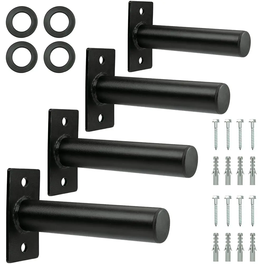 Heavy Duty Wall-Mounted Weight Plate Rack for Weight Lifting - 2 Sturdy Steel Holders with Anti-Mark Protection, 300kg Capacity, Space-Saving Home Gym Storage, Includes Mount Screws