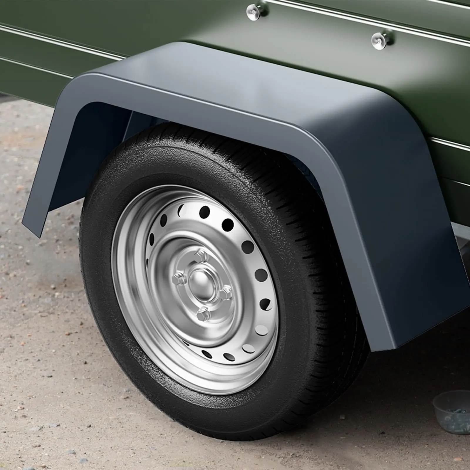 Heavy Duty Steel Trailer Fenders 2 Pack for Single Axle - Fits 14-16 Inch Wheels - Rust-Resistant Diamond Plate - Global Replacement for Utility, Boat, Car Hauler, Cargo, Landscape Trailers