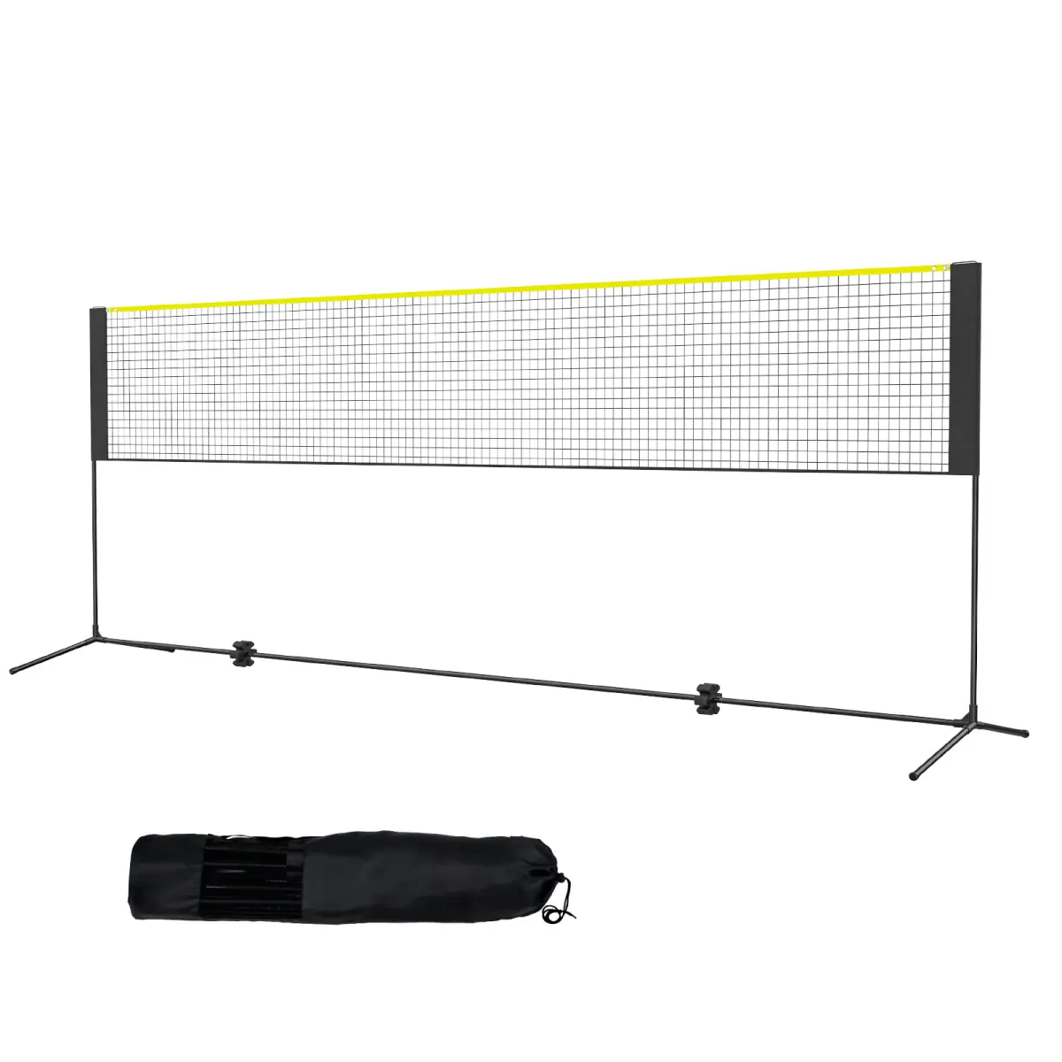 Badminton Net, Height Adjustable Volleyball Net, 14ft Wide Foldable Pickleball Net, Portable Easy Setup Tennis Net Set with Poles, Stand and Carry Bag, for Kids Backyard Game Indoor Outdoor Use