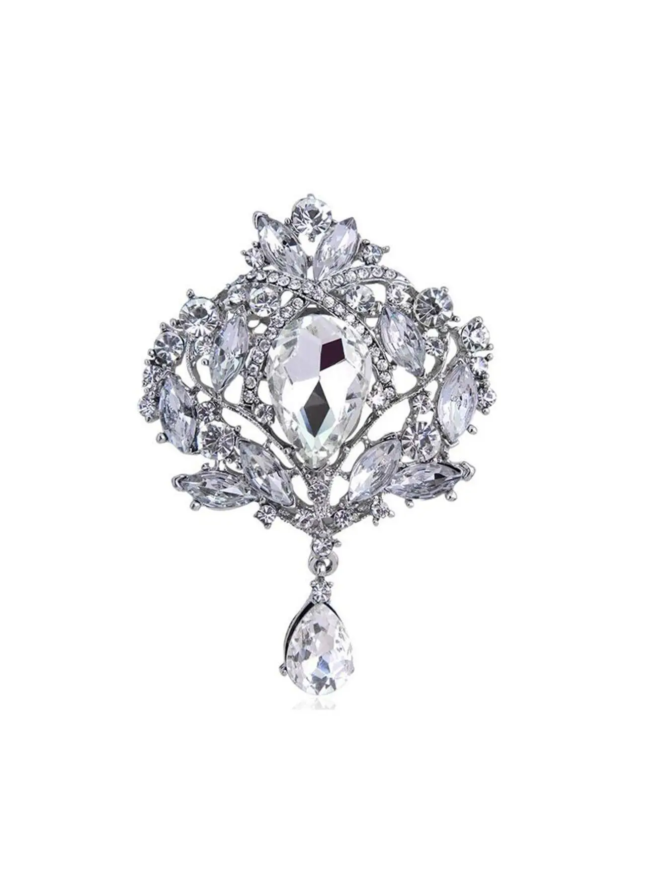 1pc Rhinestones Wedding Bouquet Decoration Sparkling Brooch, Elegant Bridal Accessory, Perfect for Weddings and Special Occasions