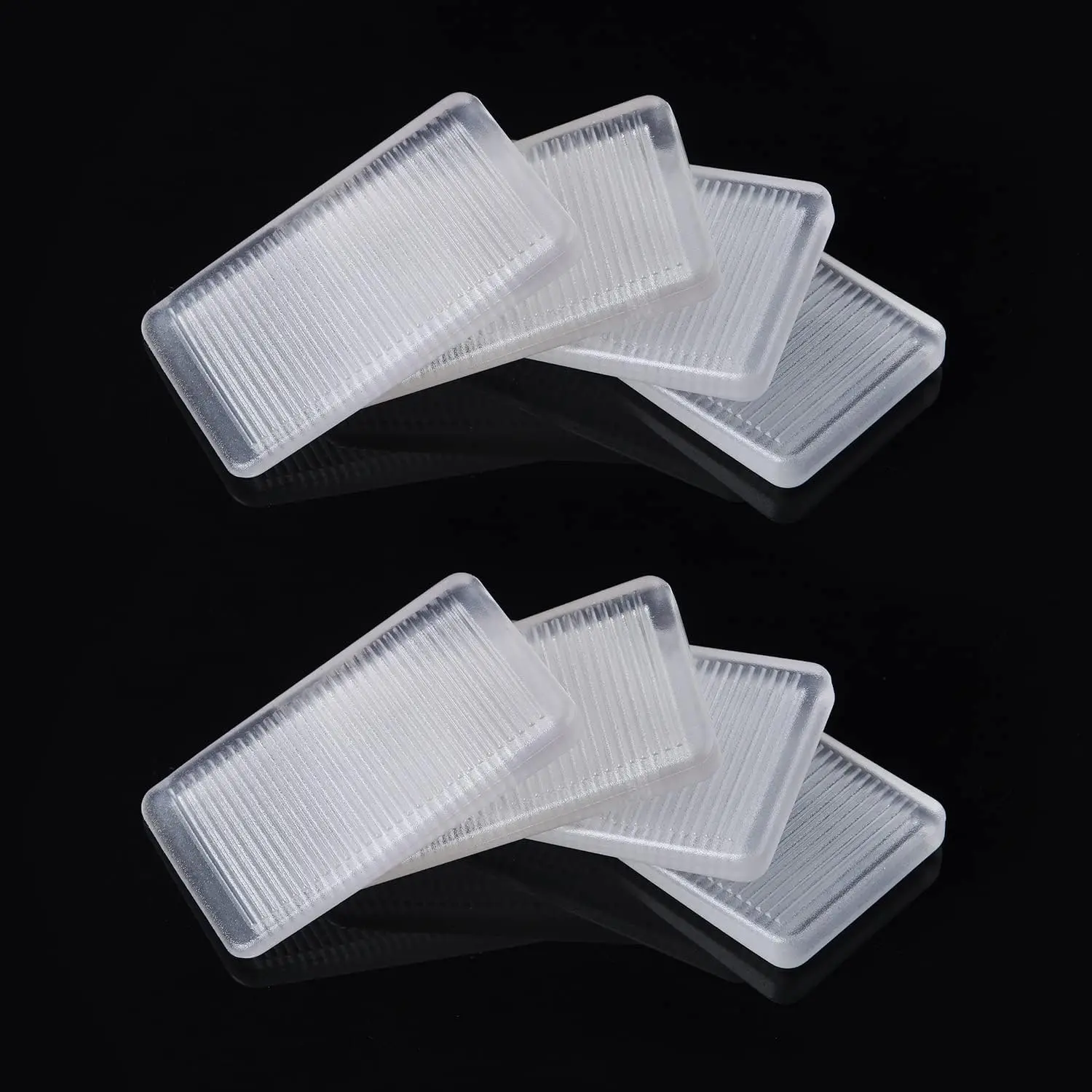 8 count Rubbery Clear Table & Bed Level Wedge for  Improvement - Toilet Shims, DIY Wedge Levelers (5mm)