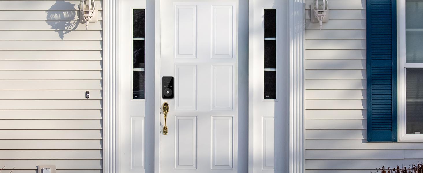 Lock, Door Lock for Front Door, 6 Code Door Lock with, Bluetooth Deadbolt, App