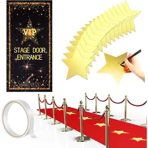 Red Carpet Runner for Party VIP Stage Movie Night 55gsm Thickness 2.62 x 14.5 ft Red Runner Rug Carpet 24   Paper Cutouts Film Accessories Wedding Halloween Party Decoration Supplies