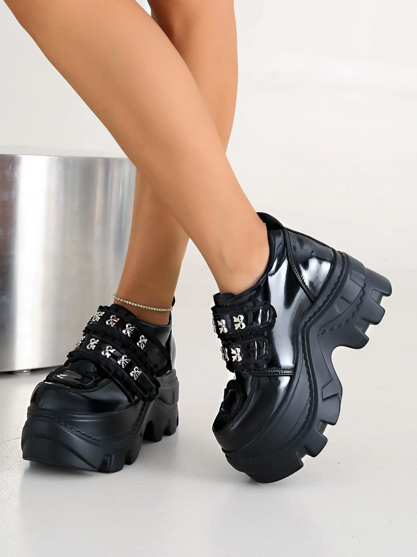New Women's Thick Sole Sweet Cool Style Mary Jane Shoes, Platform Mary Janes, Velcro Waterproof Platform Sneakers, Height-Boosting Dad Shoes for Small Stature