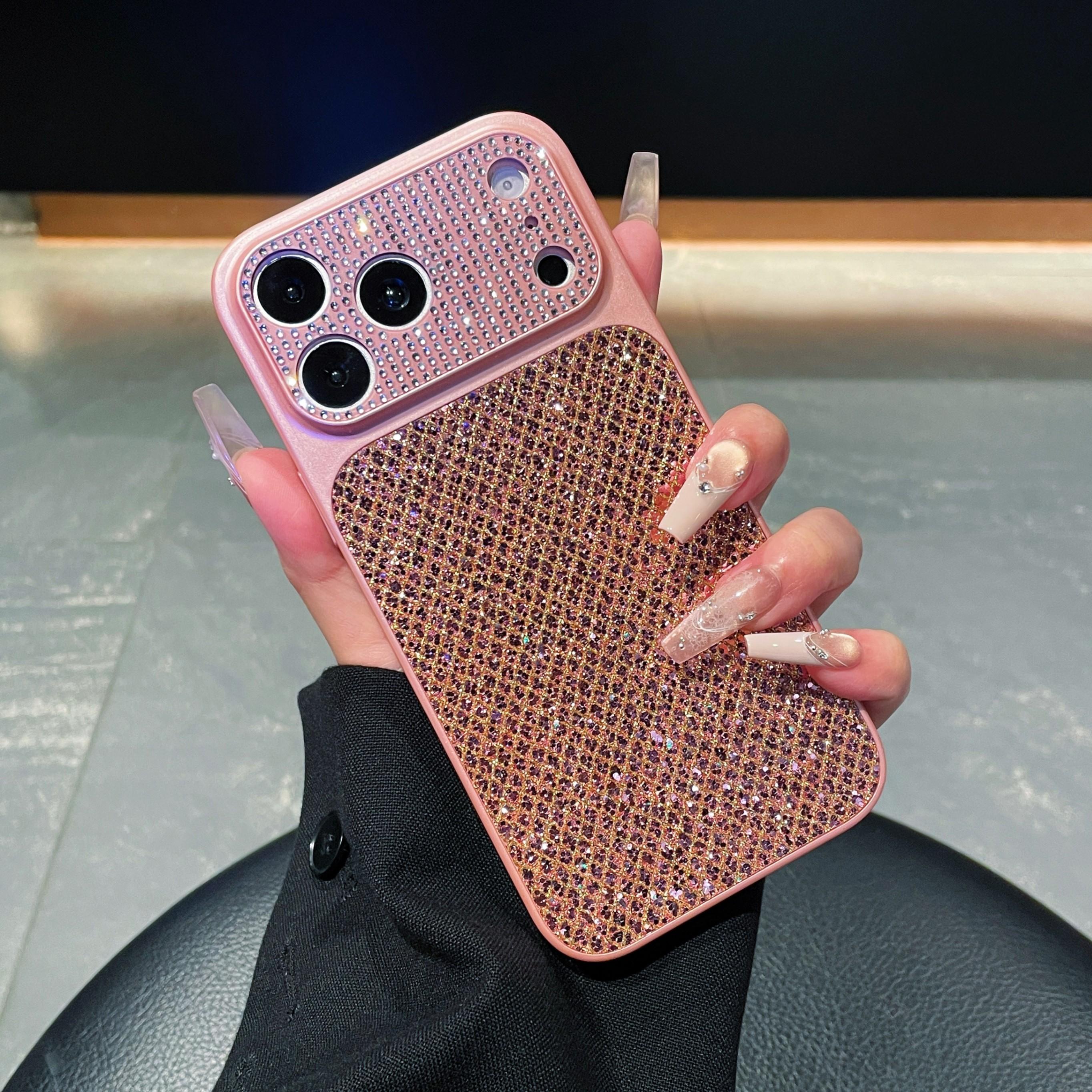 Ins High Value Diamond Light Luxury Rhombus Sequin Phone Case For iPhone 14 15 16 17 Pro Max Phone Case New Advanced Fashion Trendy For Couples Men Women Shockproof Protective Cover