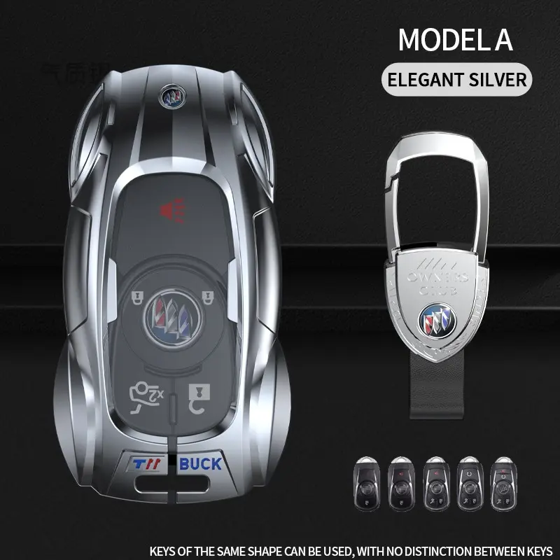 Suitable for Buick Envision, Regal, LaCrosse, Enclave, Verano, GL8 2/3/4/5 key metal car key protective case, key cover, keychain, remote control protective cover, keychain accessory, cool sports car design, Key Fob Cover