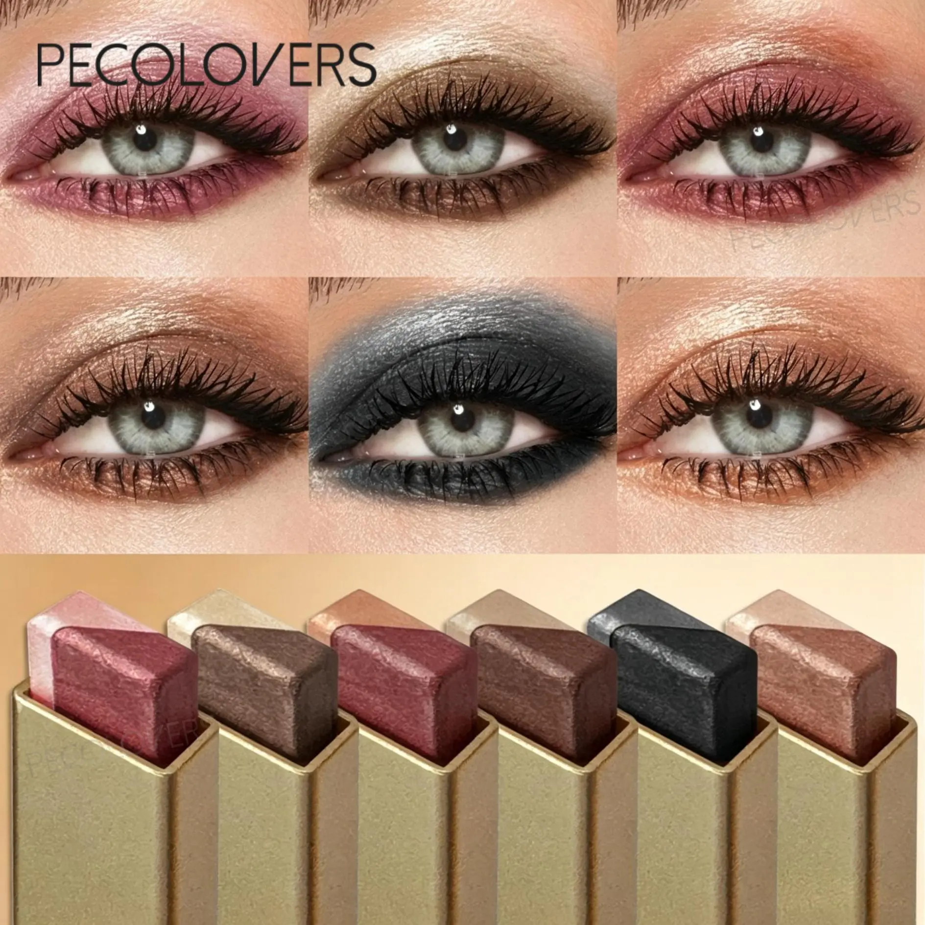 6pcs/set Dual Color Gradient Eyeshadow Stick, Waterproof Long-Lasting Eye Makeup, Matte & Shimmery Finish Highlighter, Eye Shadow Sticks, Eye Makeup Product