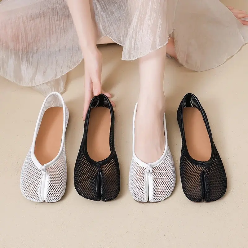 Women Mesh Tabi Split Toe Ballet Flats Summer Breathable Hollow Out Slip On Loafers Casual Loafers Flat Shoes Zapatos Mujer 2026