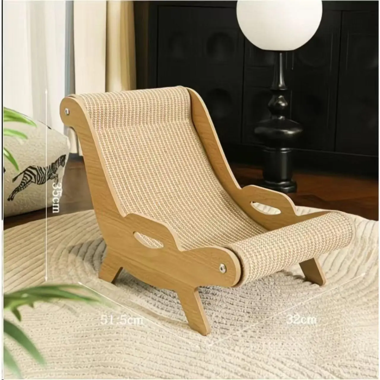 Durable Cat Scratching Board, Non-Shedding Cat Bed, Natural Ropes and Lounge Chair, Scratch Resistant Sofa Mat for Cats