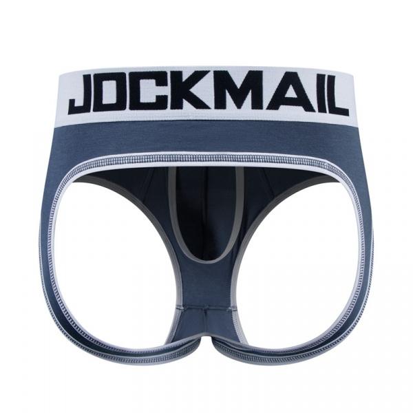 JOCKMAIL 1pcs/2pcs men's triangle underwear with hip lifting thong, exposed buttocks, low waist cotton flat angle underwear, pleated design, breathable and moisture absorbing, M-XXL