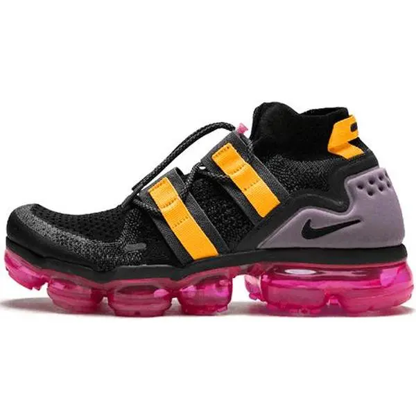 Nike Air VaporMax FK Running Shoes for Men and Women – Comfortable Low-Top Marathon Sneakers in Black and Pink Verifiable, with credentials and supporting global authentication