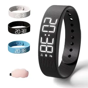 smart bracelet LED Digital Alarm Clock Watch Adjustable Snooze-proof Alarm  with Running Pedometer Waterproof Vibrating Alarm